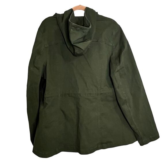 Market Spruce Kaylee Cargo Jacket Size 1X Dark Green Hooded Stitch Fix New - Picture 2 of 12
